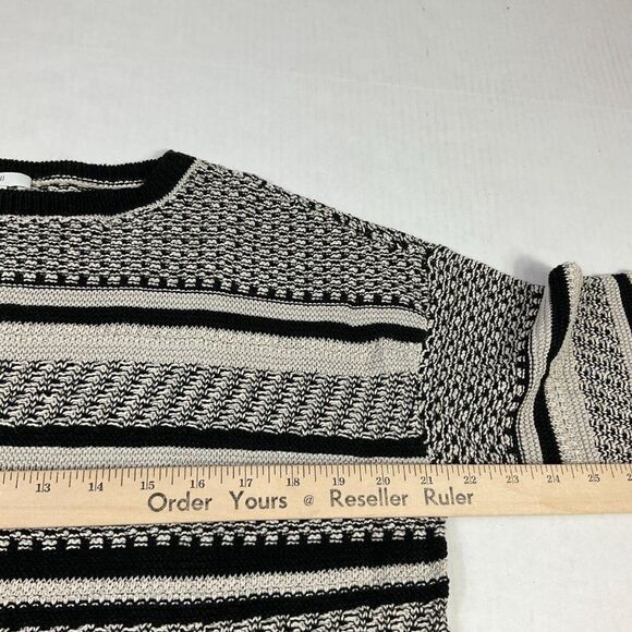 J.Jill Linen Blend Sweater Striped 3/4 Sleeve Knit Heavyweight Pullover Small - Picture 8 of 11